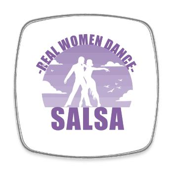 De vraies femmes dansent la salsa! Cadeau de danseur - Magnet carré - blanc - Devant