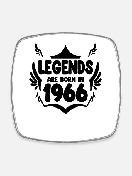 1966 - Born 1966 - Square fridge magnet - white
