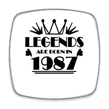 1987 - Jahrgang 1987 - Viereckiger Kühlschrankmagnet - Weiß - Vorne