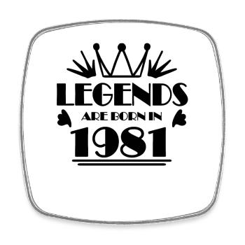 1981 - Jahrgang 1981 - Viereckiger Kühlschrankmagnet - Weiß - Vorne