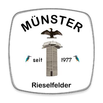 Rieselfelder Münster, Vogelschutzgebiet - Viereckiger Kühlschrankmagnet - Weiß - Vorne