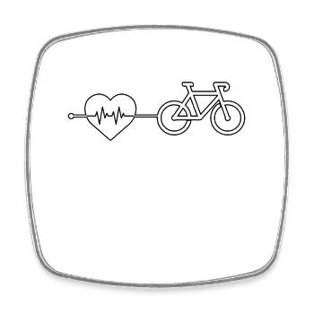 Battement de cœur de vélo - Magnet carré - blanc - Devant
