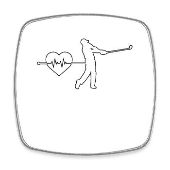 Golf heartbeat - Square fridge magnet - white - Front