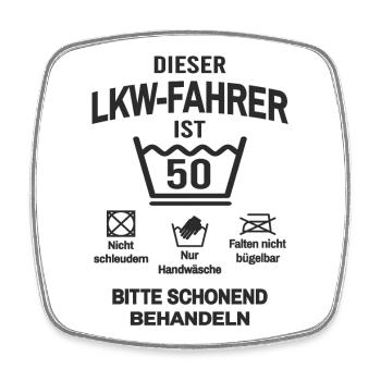 50. Geburtstag LKW Fahrer Lustig 50 Jahre - Viereckiger Kühlschrankmagnet - Weiß - Vorne