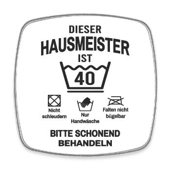 Hausmeister 40. Geburtstag Facility Manager Lustig - Viereckiger Kühlschrankmagnet - Weiß - Vorne