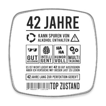 42. Geburtstag Lustiges 42 Jahre Party - Viereckiger Kühlschrankmagnet - Weiß - Vorne