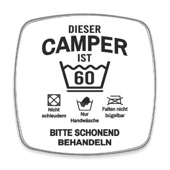 Camper 60. Geburtstag Camping Lustig 60 Jahre - Viereckiger Kühlschrankmagnet - Weiß - Vorne