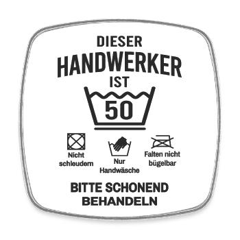 50. Geburtstag Handwerker Lustig 50 Jahre - Viereckiger Kühlschrankmagnet - Weiß - Vorne