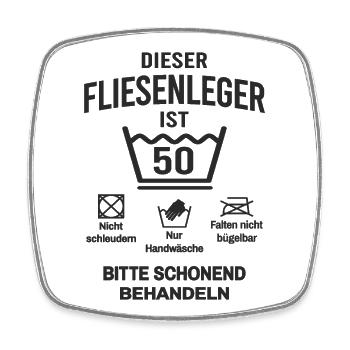 50. Geburtstag Fliesenleger Lustig 50 Jahre - Viereckiger Kühlschrankmagnet - Weiß - Vorne