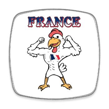 Coq Français Équipe de France de Sport - Magnet carré - blanc - Devant