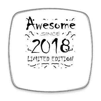 2018 - Born 2018 - Year of birth 2018 - Square fridge magnet - white - Front