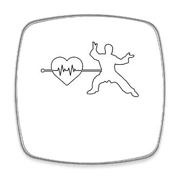 Martial Arts Heartbeat - Square fridge magnet - white - Front