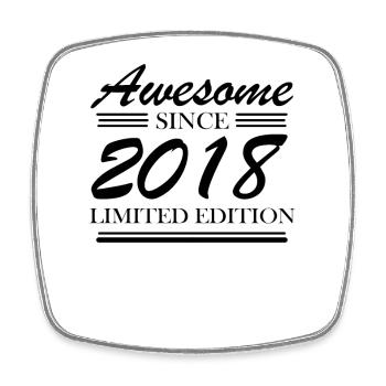 2018 - Born 2018 - Year of birth 2018 - Square fridge magnet - white - Front