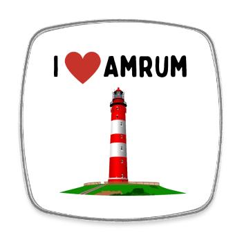 J’aime Amrum - Magnet carré - blanc - Devant
