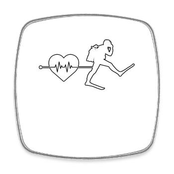 Plongée rythme cardiaque - Magnet carré - blanc - Devant