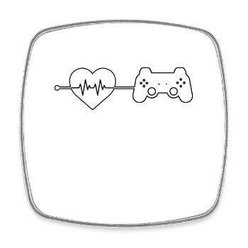 gaming Herzschlag - Viereckiger Kühlschrankmagnet - Weiß - Vorne