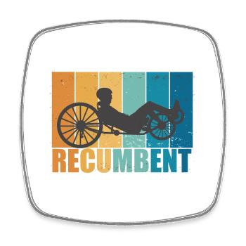 Fahrrad Vintage Retro Radsport Recumbent Geschenk - Viereckiger Kühlschrankmagnet - Weiß - Vorne