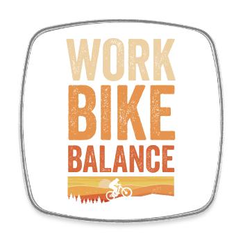 Mountain Bike MTB Work Bike Balance for bikers - Square fridge magnet - white - Front