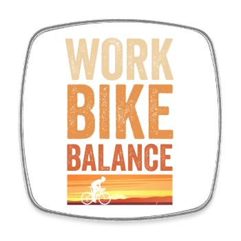 Road Bike Work Bike Balance for bikers - Square fridge magnet - white - Front