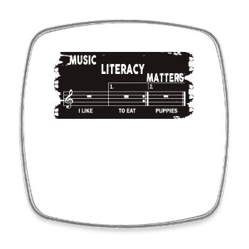 Music Literacy Matters - Viereckiger Kühlschrankmagnet - Weiß - Vorne