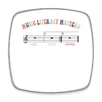 Music Literacy Matters - Viereckiger Kühlschrankmagnet - Weiß - Vorne