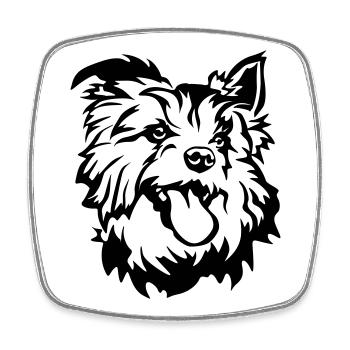 Australian Terrier Kopf - Viereckiger Kühlschrankmagnet - Weiß - Vorne