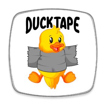 Duck Tape | Ducklings with duct tape - Square fridge magnet - white - Front