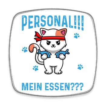 Staff!!! Where is my food??? - Square fridge magnet - white - Front