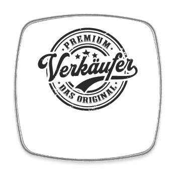 Verkäufer Original Lustiges Verkäuferin - Viereckiger Kühlschrankmagnet - Weiß - Vorne