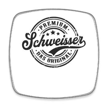 Schweißer Original Metallbauer Schweißen - Viereckiger Kühlschrankmagnet - Weiß - Vorne