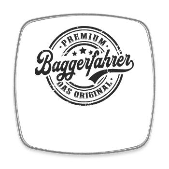 Baggerfahrer Original Bagger Baggerführer - Viereckiger Kühlschrankmagnet - Weiß - Vorne