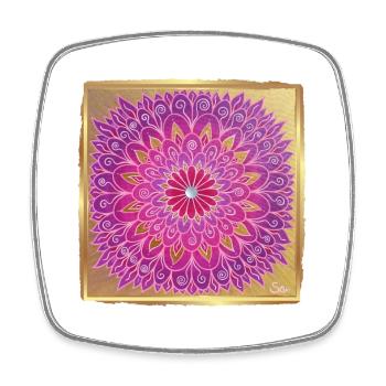 BlumenMandala HerzEnergie - Sonja Ariel von Staden - Square fridge magnet - white - Front