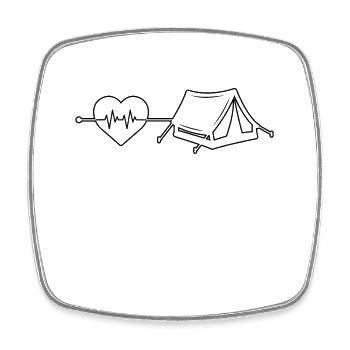 Motorhome heartbeat - Square fridge magnet - white - Front