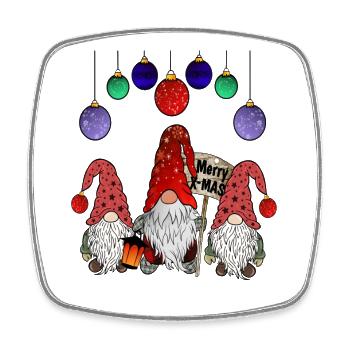 Gnome Family Christmas Elves - Square fridge magnet - white - Front