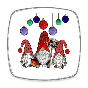 Christmas Gnome Family - Square fridge magnet - white - Front