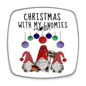 Weihnachts Wichtel Familie - Viereckiger Kühlschrankmagnet - Weiß - Vorne