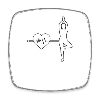 Yoga Herzschlag - Viereckiger Kühlschrankmagnet - Weiß - Vorne