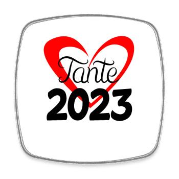 Tante 2023 - Tante werden - Tante Geschenk - Viereckiger Kühlschrankmagnet - Weiß - Vorne