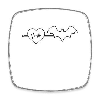 Bat heartbeat - Square fridge magnet - white - Front