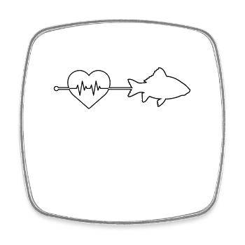 Fish heartbeat - Square fridge magnet - white - Front