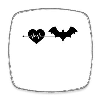Bat heartbeat - Square fridge magnet - white - Front