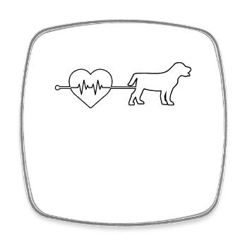 Battements de cœur de chien - Magnet carré - blanc - Devant