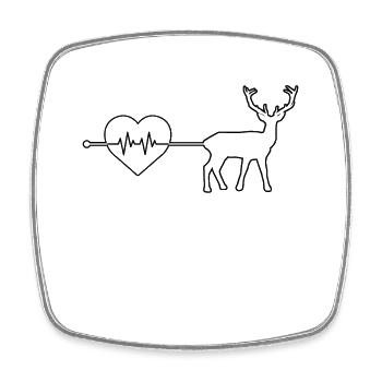 Battement de cœur de cerf - Magnet carré - blanc - Devant