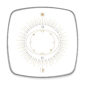 Sonnenring Kreislauf Design - Viereckiger Kühlschrankmagnet - Weiß - Vorne