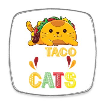 Let's Taco Bout Cats Catlover - Viereckiger Kühlschrankmagnet - Weiß - Vorne