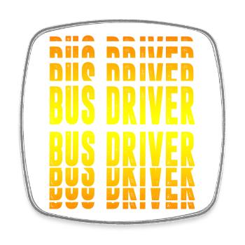 Bus driver design - Square fridge magnet - white - Front