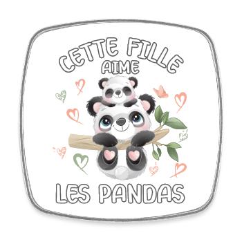 Dieses Mädchen Liebt Pandas - Viereckiger Kühlschrankmagnet - Weiß - Vorne