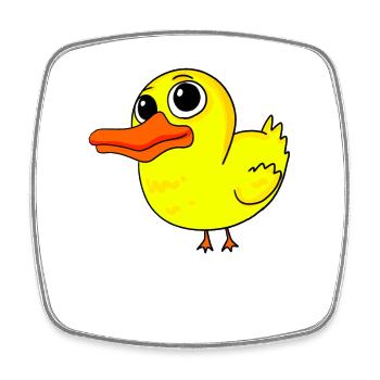 Duck - Square fridge magnet - white - Front