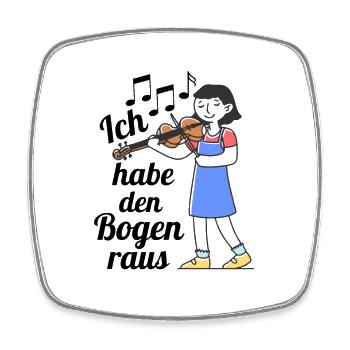 Kinder Violine Bogen Klassik Orchester Musiker - Viereckiger Kühlschrankmagnet - Weiß - Vorne