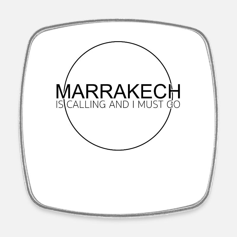 Citation Marrakech - Magnet carré - blanc